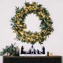 Nativity Scene for Christmas, Metal Nativity Decoration Sign Set with Wooden Base Indoor Outdoor Sculpture People Decor Silhouette Ornament for Holiday Garden Lawn Yard Xmas Home Table Shelf (Black)