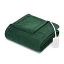 Sunbeam Throw Pine Green Microplush, 4 Heat Settings, 4-Hour Auto Shut-Off, Electric Heated Blanket, 50” x 60”
