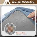 COSY HOMEER Bathroom Rugs 24"x17", Ultra Soft Absorbent Bath Mat with Non-Slip TPR Backing, Machine Washable Shaggy Rug for Bathroom Floor, Blue