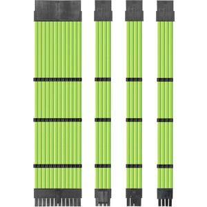 upHere PSU Cable Extension kit Sleeved Cable Custom Power Supply Sleeved Extension 18 AWG 24-PIN 4+4 PIN 6+2 PIN with Combs- Green (19.7 inch / 50 CM),SC503
