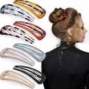 8-Pack French Hair Pins, 4 Solid Color & 4 Tortoise Shell Pattern Hair Clips for Daily Wear, No-Slip Strong Hold Plastic French Hairpin for Women & Girls for Thick & Thin Bun & Twist Hairstyles