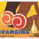 Orangina Soda with Orange Pulp ( La Pulpe dOrange) - Fruitilliante - Vintage Advertising Poster by Bernard Villemot c.1972 - Master Art Print (Unframed) 9in x 12in (12L" x 9W")