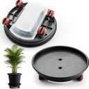 RooTrimmer 15 Inch Plant Caddy with Wheels Heavy Duty with 360 Rolling Planter Dolly with Drainage Holes and Drip Tray,Plant Caster for Heavy Objects Hauling Indoor Outdoor(2 Pack-Grey)