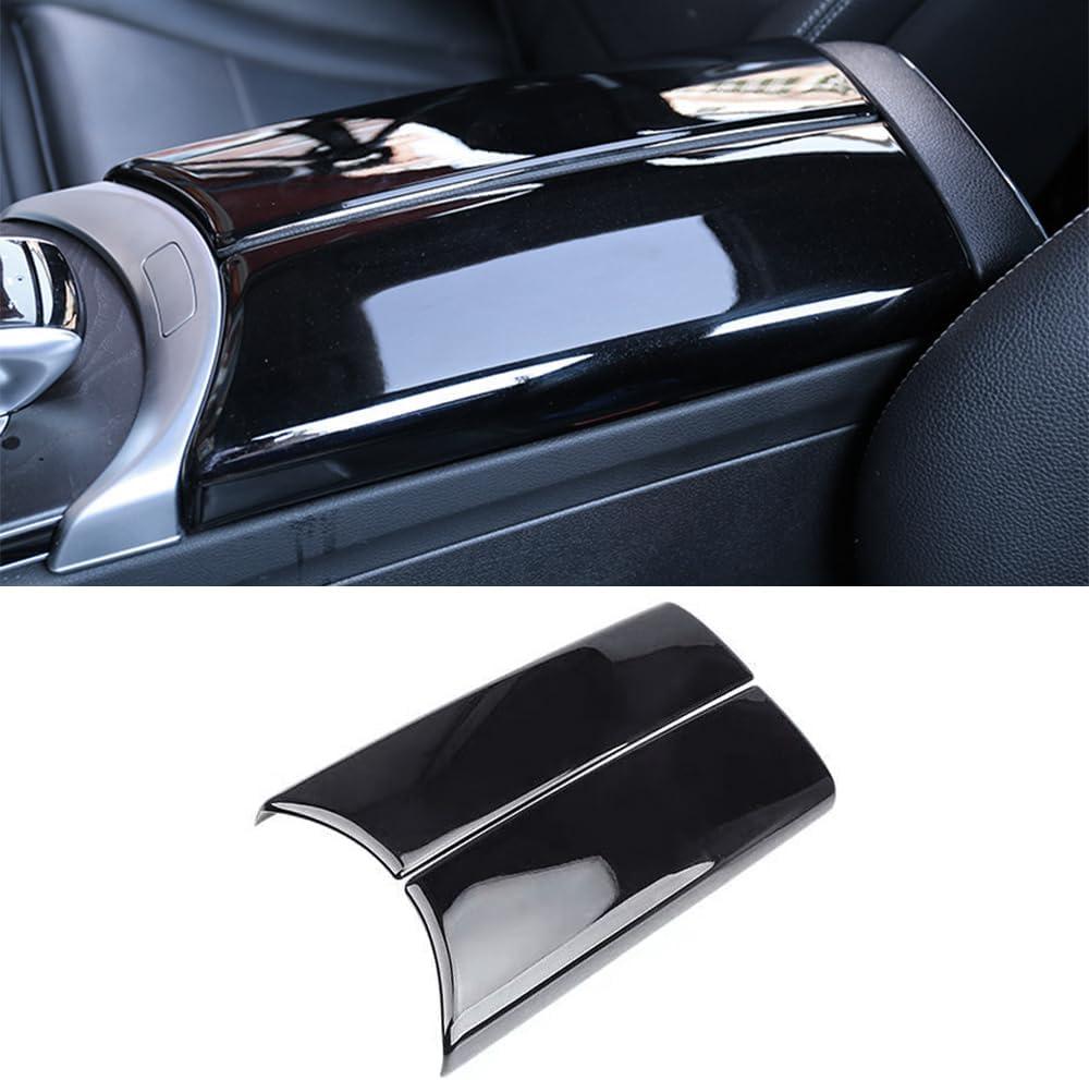 Center Armrest Box Cover Console Box Protect Cover Compatible with Mercedes Benz C Class W205 2015-2021 C180 C200 C250 C300 C350e,GLC X253 2016-2022 GLC250 GLC300 GLC350e Bright Black