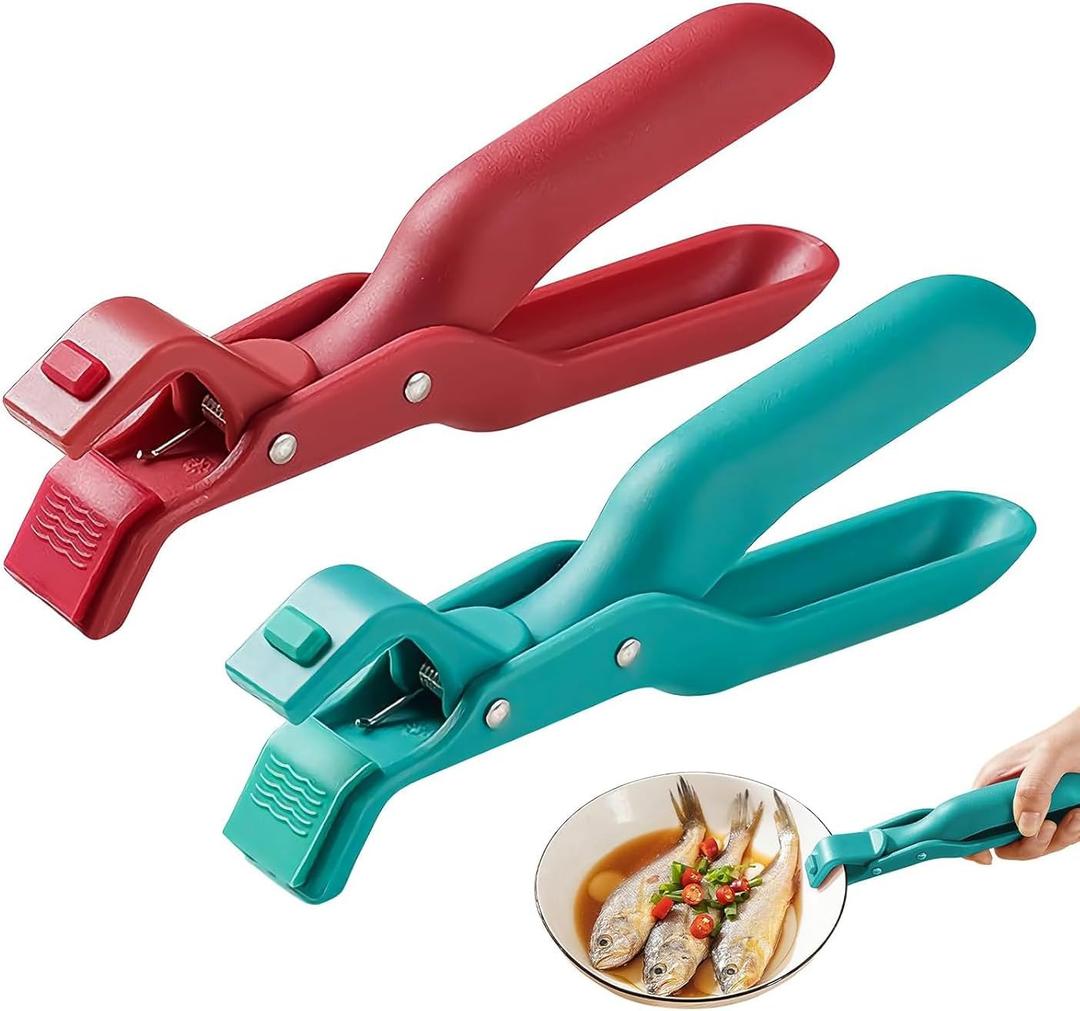 2 PCS Anti-Scald Bowl Clip, Hot Plate Gripper Lifters Tongs, Hot Bowl Dish Plate Gripper Clips Tongs Clamp Holder, 2025 Upgraded Silicone Anti Slip Clip, For Kitchen Dish Bowls Plates