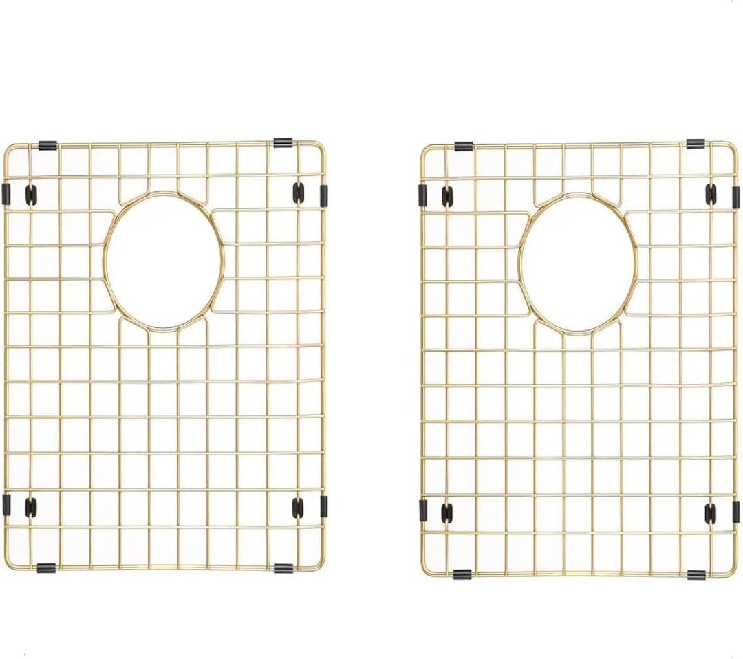 Starstar 50/50 Double Bowl Kitchen Sink Bottom Two Grids, Matte Gold 304 Stainless Steel (16 x 14) Starstar 50/50 Double Bowl Kitchen Sink Bottom Two Grids, Matte Gold 304 Stainless Steel (16 x 14)