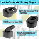 4-Pack Ferrite Ring Magnet | OD2.35 x ID1.25" x 0.39" Thick | Large Ceramic Donut Magnets with Hole | Round Magnets for DIY Crafts | Industrial Science