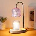 CRMILL Candle Warmer Lamp Electric Timer - Modern Home Decor Table Lights for Candles Warming Height Adjustable Dimmable Warmers Pink