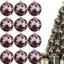 12 Pcs Cow Print Plastic Christmas Ball Decorations, 2.36 Inch Country Western Cow Tree Fireplace Decorations Plastic Cowhide Print Ornaments for Christmas Party Xmas Home