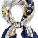 100% Mulberry Silk Scarves for Women Lightweight 21"x21" Square Scarf Small Neckerchief Women Printed Head Wrap
