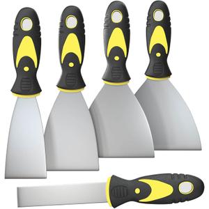 Rerdeim 5Pcs Putty Knife, Set, 1" 2" 3" 4" 5" Scraper, Spackle Knife, Paint Scraper, Scraper Tool, No Rusting, Perfect For Repairing Drywall, Removing Wallpaper, Mud, Plaster Scraping