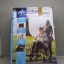 Medline Ultra Lightweight Transport Wheelchair for Adults, Foldable, 19-Inch Seat Width, Red Frame, Black Upholstery