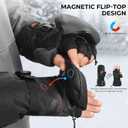 KastKing Calido Heated Mittens for Men, Rechargeable Heated Gloves for Ice Fishing Skiing, Flip-Top Design, Water-Resistant, XL
