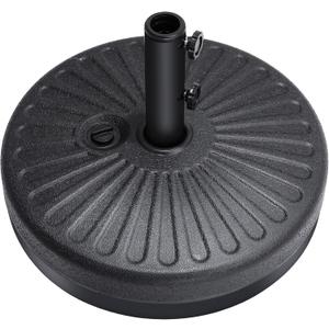 95lbs Patio Umbrella Stand, H12 Heavy Duty Base for Outdoor Market Umbrella, Fillable Weights with High-Density HDPE Material for Outside Patio(Black,Round) (95lbs+Round, H12 Black)