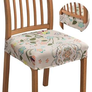 FUANGUI Chair Seat Covers for Dining Room Set of 4, Stretch Jacquard Removable and Washable Chair Covers, Protector Chair Cushion Kitchen Dining Home Slipcovers(4 Pack) FUANGUI Chair Seat Covers for Dining Room Set of 4, Stretch Jacquard Removable and Washable Chair Covers, Protector Chair Cushion Kitchen Dining Home Slipcovers(4 Pack)
