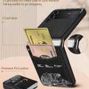 Shorogyt for Samsung Galaxy Z Flip 4 Wallet Case with Card Holder - Designer Space Pattern Kickstand Clasp Back Flip Folio Leather Phone Cases for Z Flip 4 for Women Men Girls