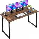 PayLessHere | 47 Inch Computer Desk | Vintage | Office Desk with Metal Frame, Adjustable Feet | Water-Resistant, Scratchproof Surface | Sturdy Writing Table for Home Office or Study | Pack of 1