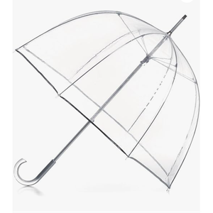 Totes Adult Clear Bubble Umbrella with Dome Canopy and Lightweight Wind and Rain Protection