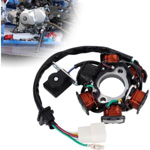 Magneto Stator 5 Wire AC 6 Pole Replacement for 50cc 100cc 125cc 150cc Engine for ATV Go Kart Dune Buggy Dirt Bike Quad, 5 Wire in 1 Female Plug Ignition Stator Magneto