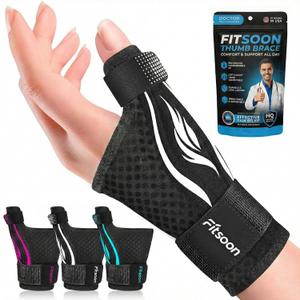 Thumb Wrist Brace | Upgraded Thumb Spica Splint Stabilizer Pain Relief Night Support for De Quervain s Tenosynovitis Trigger Finger Arthritis Sprains | Breathable Fabric (Classic White/Black, L/XL - Fit both hands)