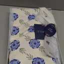 Handcrafted Hand Block Print Tablecloth 6 Seater Rectangle 60x90 Inch - Floral Canvas Cotton - Fall & Holiday Dinner Collection - Washable Reusable Sustainable Gift-Boxed - Blue & White (Blue Dutch Delft Blossoms)