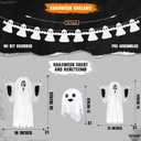 KatchOn, Hanging Ghosts Halloween Decor - Pack of 10 | Xtralarge Indoor Halloween Hanging Decorations, Ghost Garland Decorations, Paper Lanterns, Hanging Paper Fans | Spooky Hanging Decorations (White and Orange)