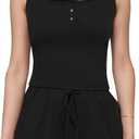 Two Piece Summer Outfits Women Shorts Sets 2 Piece Sleeveless Matching Lounge High Waisted Shorts and Tank Top (Black, S)