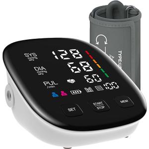 Blood Pressure Monitor, Automatic Upper Arm Blood Pressure Monitors for Home Use with Digital LED Display, Adjustable Blood Pressure Cuff 917'' with 2×199 Sets Memory (White)