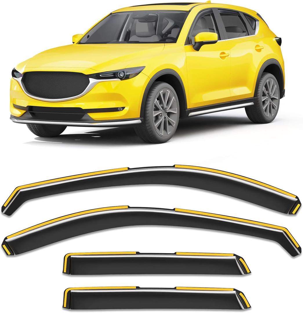 in-Channel Window Rain Guard for Mazda CX-5 2017-2026 CX5 Rain Guards Side Window Visors Low Profile Vent Visor Window Deflectors Vent Shades Car Accessories