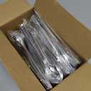 PULOTE 150PCS Silver Plastic Silverware Disposable - Heavy Duty Silver Plastic Cutlery Set - Plastic Utensils Set Include 50 Knives,50 Forks and 50 Spoons for Wedding,Party&Christmas