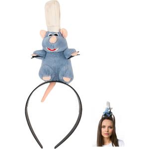 YUESE Funny Rat Chef Headband for Adults & Kids  Cute Mouse Costume with Chef Hat  Cooking Theme Party Hair Accessory  Halloween Cosplay, Restaurant Party, Birthday & Christmas Gifts