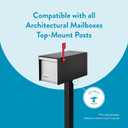 Architectural Mailboxes MailMax Heavy Duty, Modern Steel Metal Post Mounted Mail Box for Outside, Black, Large Curbside Mailbox for Packages with Magnetic Latch