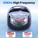 CXRUY Ultrasonic Retainer Cleaner - UV Dental Cleaning Pod Night Guard Cleaner for Dentures, Aligner, Braces, Toothbrush Heads, Jewelry (Black)