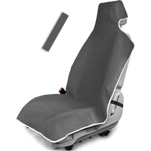 Waterproof Stain Resistant Towel Car Seat CoverUniversal Non-Slip for Car, Truck, SUV, Van Seat for Gym Workout,Swimming,Beach and Workout Outdoor  Machine Washable (Gray,1 Pack)