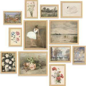 97 Decor Vintage Framed Wall Art - Framed Vintage Wall Art Prints, Vintage Posters For Room Aesthetic, Lanscape Prints For Walls Decor, Moody Gallery Walls Pictures Botanical Paintings For Home Bedroom