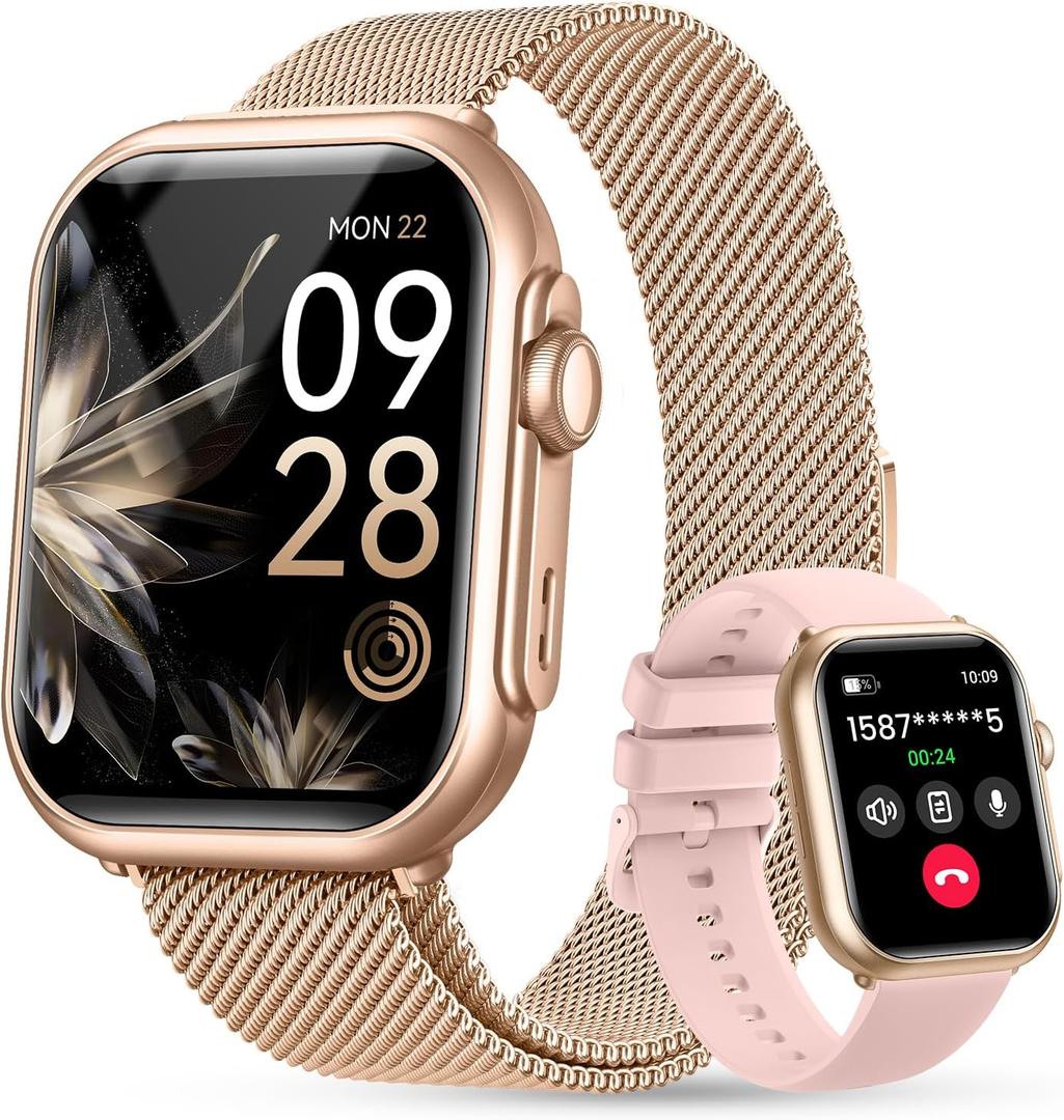Smart Watch for Women for iPhone Android: 1.85" Smart Watch with 30 Days+ Battery Life Make/Recive Call Heart Rate SpO2 Sleep Monitor 120+ Sport IP68 Waterproof Fitness Tracker Watch Pedometer Reloj