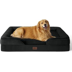 Bedsure XL Plus Orthopedic Dog Bed for Extra Large Dogs - Washable XLarge Dog Cat Bed Waterproof, Comfort Dogs Couch Sofa with Washable Removable Cover, Pet Bed with Nonskid Bottom, Black, 48"