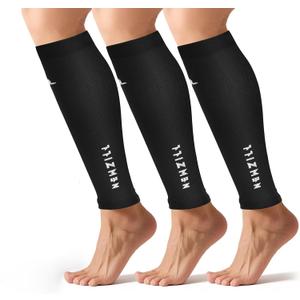NEWZILL Compression Calf Sleeves (20-30mmHg) for Men & Women Perfect Option to Compression Socks for Running Travel Nursing (L/XL), [3-pairs] Solid Black)