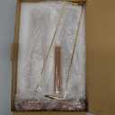 Incense Holder for Sticks, Anti-Ash Flying Incense Burner with 30 Incense Sticks, Detachable Glass Ash Catcher (Wood, Brown-2Pcs)