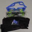 EverSport Kids Swim Goggles, Pack of 2 Swimming Goggles for Children Teens, Anti-Fog Anti-UV Youth Swim Glasses for Age4-16 (Green/Black & Mirrored Blue)