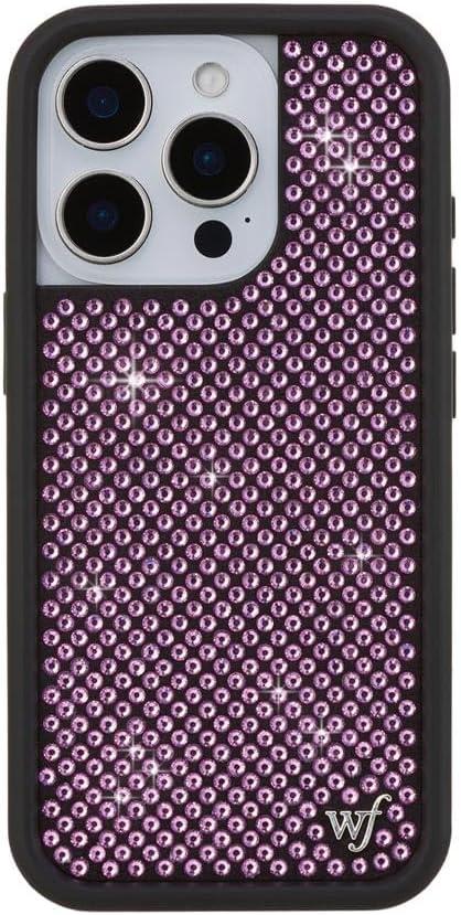 Wildflower Cases - Compatible with iPhone 16 Pro | Protective Black Bumper, 6.5ft Drop Test Certified, Women Owned Small Business | Trendy Sparkle New Cute Diamond | Rhinestone Collection - Pink