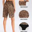 Viodia Women's 9" Long Swim Board Shorts with Pockets High Waisted Beach Swimsuits Knee Length Short for Women with Liner (XXL)