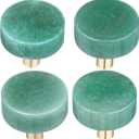 mookaitedecor Set of 4 Green Aventurine Drawer Knobs with Screws, Crystal Stone Pull Handles for Dresser Wardrobe Kitchen Decorative
