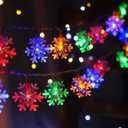 CESOF Christmas Lights Multicolor 20 FT 40 LED Multi Colored Snowflake String Lights Battery Operated Colorful Fairy Light for Bedroom Party Home Xmas Decor Christmas Tree Decorations