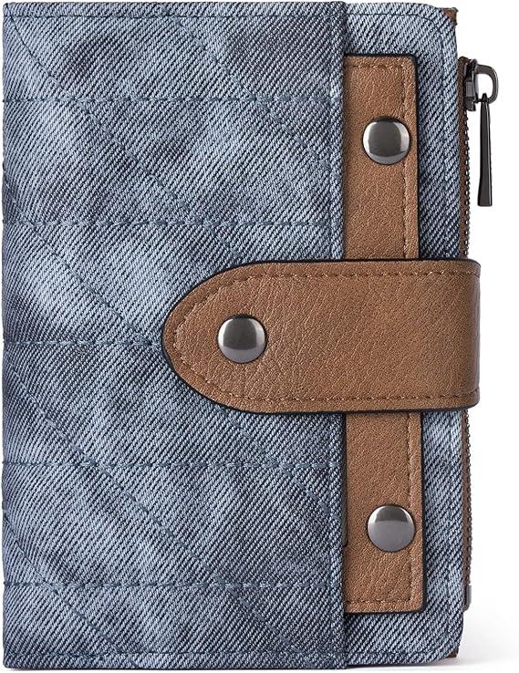 CLUCI Small Wallet for Women Leather Slim Womens Wallet Bifold Multi Card Holder Organizer Designer with Removable ID Window