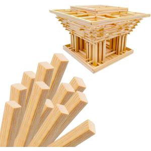2 x DTmasao 1/2 x 12 Inch 25 PCS Square Dowel Rods Wood Sticks Wooden Dowel Rods Unfinished Bamboo Sticks - for Crafts,Home Decor, Model Making and DIYers