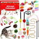 Cat Advent Calendar 2025, 24 Days Christmas Countdown Calendar with Assorted Interactive Cat Toys for Indoor Kitten Cats Pet Surprise Xmas Gifts for Cat Lovers Women