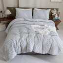 Andency Silver Grey Oversized Super King Comforter Set 120x120, Extra Large King Size Comforter Oversize Boho Soft Warm Bedding Comforter Sets, 3 Pieces Aesthetic Chevron Textured Bedding Set