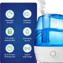 Cool Mist Humidifiers for Bedroom 3.5L Large Room Humidifier Personal Humidifier with 360-Degree Rotating Nozzle and Auto Shut-Off Quiet Baby Humidifiers for Nursery, Bedroom