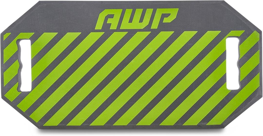 AWP Foam Kneeling Pad for Electricians, Carpenters, Mechanics, Plumbers, Landscapers & More | Shock Absorbing 1.5" Foam Kneeling Work Pad, | High Visibility Green (4 Pack)